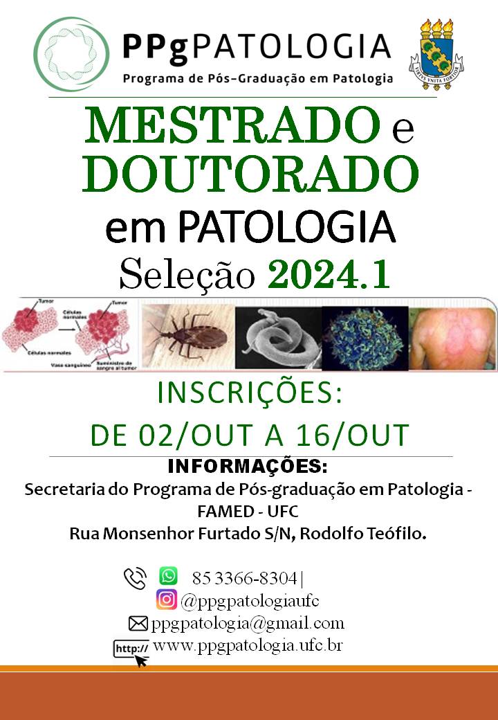 Cartaz Seleção MESTRADO e DOUTORADO em PATOLOGIA